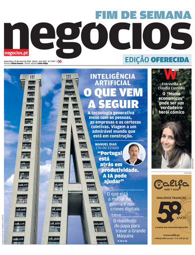Primeira página do Negócios de 29 de maio de 2026