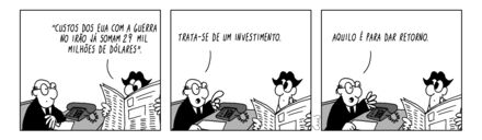Guerra no Irão é um investimento que dará retorno, diz cartoon