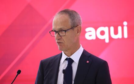 Miguel Maya na apresentação de resultados do BCP.
