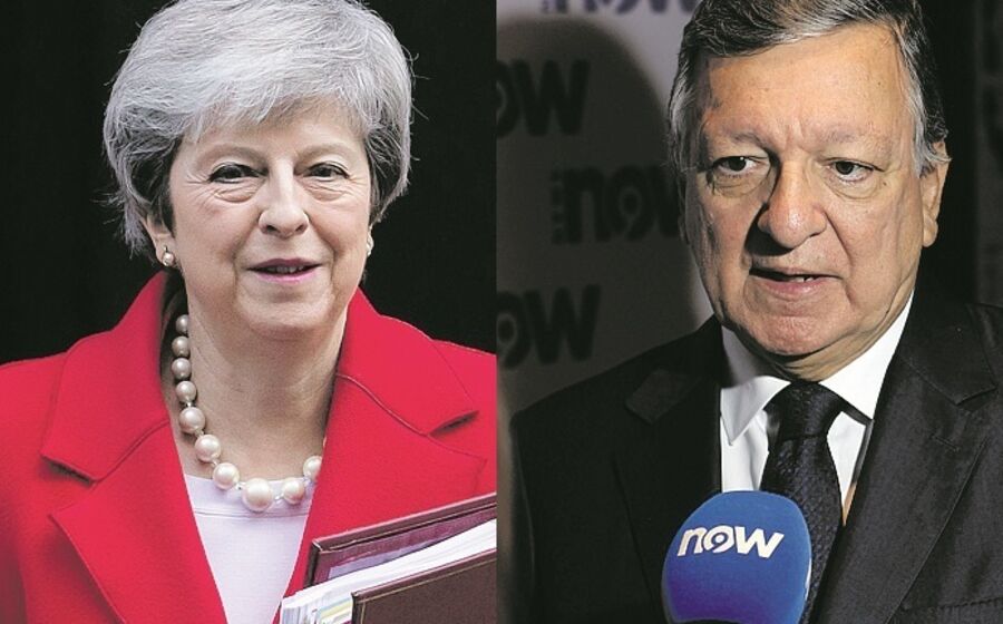 Theresa May e Barroso na conferência do NOW