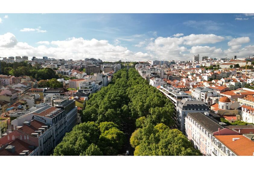Vista aérea da Avenida da Liberdade em Lisboa