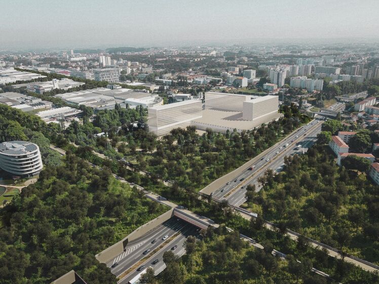 Imagens futuristas da zona de Ramalde após o enterramento da Avenida AEP, que constavam do projeto de Nuno Cardoso, apresentado em setembro. 