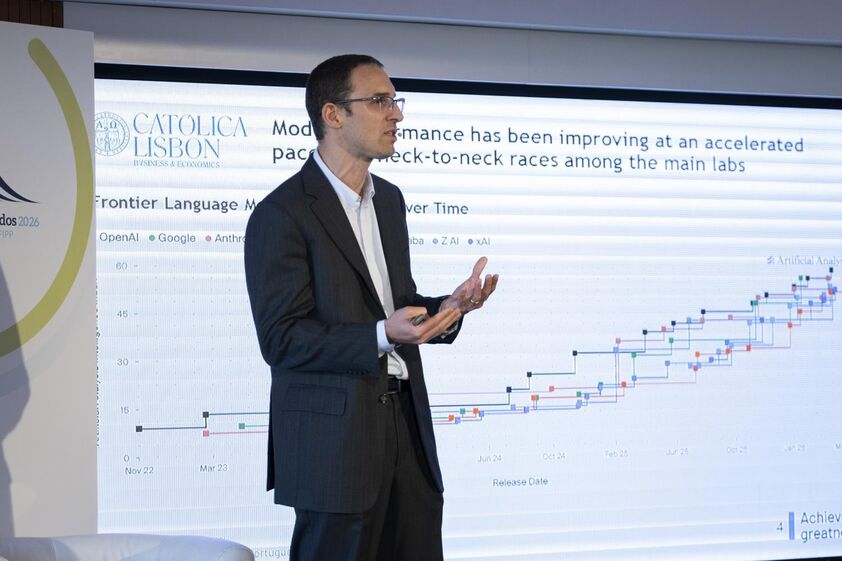 O Talk Moment ficou a cargo do professor catedrático de sistemas de informação e gestão na Católica Lisbon School of Business & Economics Miguel Godinho de Matos.