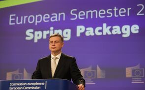 O comissário para a Economia, na apresentação do semestre europeu.