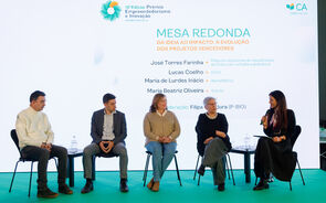 Os vencedores da edição do ano passado do Prémio Empreendedorismo e Inovação Crédito Agrícola participaram na mesa-redonda “Da ideia ao impacto”.