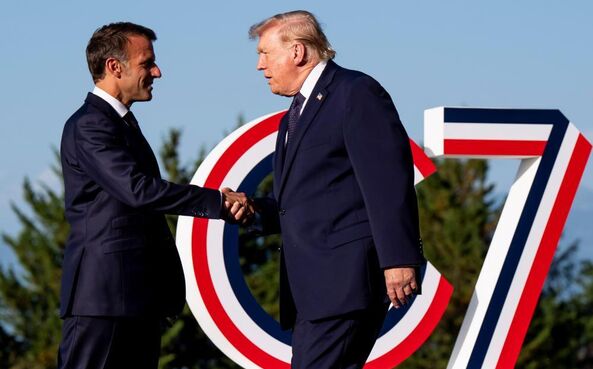 Trump reuniu-se com Macron antes da cimeira do G7 