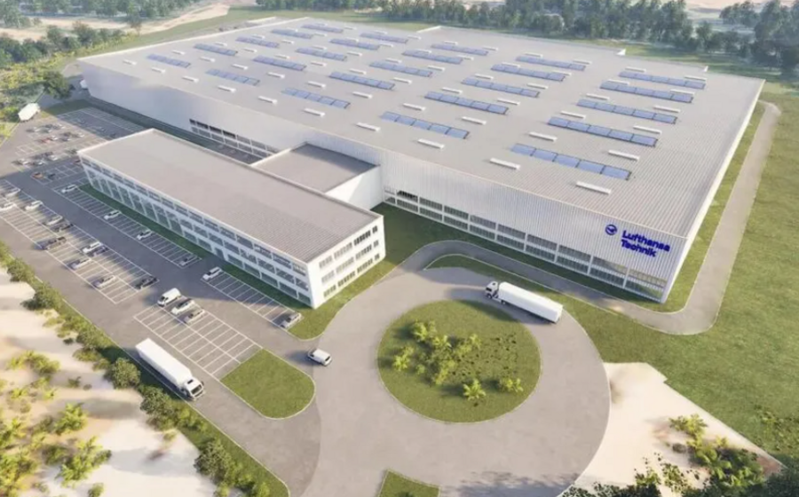 Projeto da fábrica da Lufthansa Technik a construir em Santa Maria da Feira.