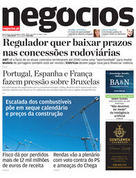 Primeira página do Negócios de 30 de setembro de 2026