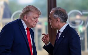 Foto de arquivo de Donald Trump e Mark Carney