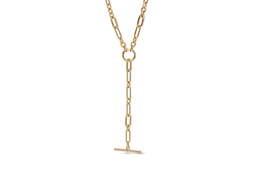 Colar Y Pandora ME com elos em liga metálica de assinatura com revestimento de ouro 14k, 219€