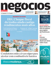 Primeira página do Negócios de 8 de outubro de 2026